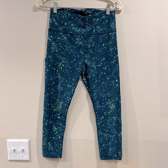 🔥ATHLETA Teal Splatter Leggings🔥 - Picture 1 of 8